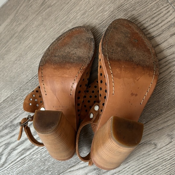 Rag & Bone Wyatt Perforated Suede Sandal, Tan - Picture 9 of 11